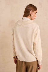AUGUSTE ECRU SAILOR COLLAR WOOL SWEATER