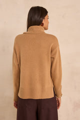 ARNOLD LIGHT CAMEL MIXED WOOL SWEATER