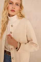 ALEXIANE NATURAL BLENDED WOOL CARDIGAN