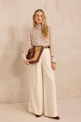 SALIE PRINTED LONG-SLEEVE COTTON BLOUSE