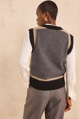 ANOUK DARK GRAY SLEEVELESS WOOL SWEATER