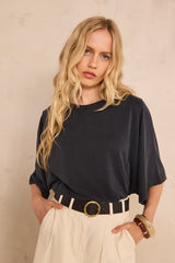 TRAVIS BLACK 3/4 SLEEVE T-SHIRT