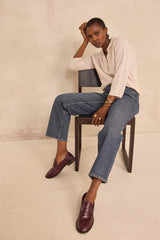 ALICIA PINK CASHMERE POLO SWEATER