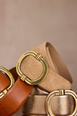 ELISE NATURAL WIDE LEATHER BELT