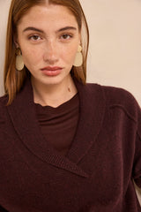 AUGUSTE EGGPLANT SAILOR COLLAR WOOL SWEATER