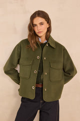 CLEA SAGE LONG SLEEVE WOOL BLEND JACKET