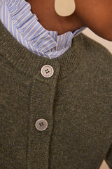 ALVIN SAGE WOOL BLEND CARDIGAN