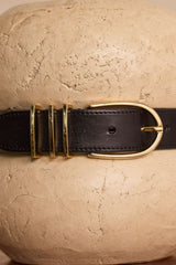 JOHN BLACK LEATHER BELT