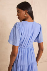 CAMILLE FLOWY SHORT-SLEEVED DRESS