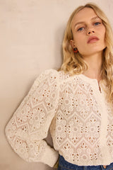 CAMOMILLE LONG SLEEVE EMBROIDERED BLOUSE