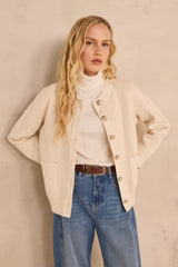 ALEXIANE NATURAL BLENDED WOOL CARDIGAN