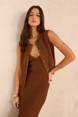 PIERRO SLEEVELESS COTTON CARDIGAN