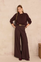 AUGUSTE EGGPLANT SAILOR COLLAR WOOL SWEATER