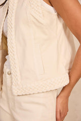VANESSA BRAIDED SLEEVELESS JACKET