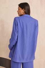 NELIA LAVENDER LINEN BLEND TAILORED JACKET