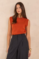 ANOUK PUMPKIN SLEEVELESS WOOL SWEATER