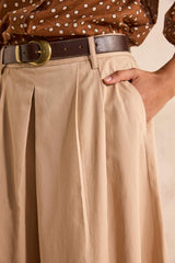 TATIANA BEIGE EXTRA LARGE COTTON TROUSERS