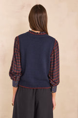 ALENZO SLEEVELESS KNITTED SWEATER