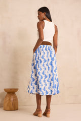 BRUNE PRINTED FLOWY MIDI SKIRT IN COTTON