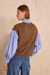 ADAM BROWN SLEEVELESS CARDIGAN