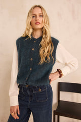LOULOU MOHAIR BLEND SLEEVELESS CARDIGAN