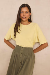 LIGHT LEMON HEMP AND COTTON T-SHIRT