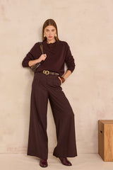 AUGUSTE EGGPLANT SAILOR COLLAR WOOL SWEATER