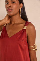 PENELOPE BRICK STRAIGHT DRESS