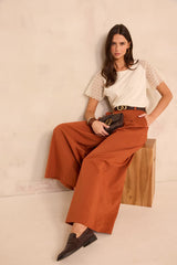 TRACY EMBROIDERED SHORT-SLEEVE COTTON T-SHIRT