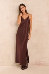 REFLECTION STRAIGHT SATIN DRESS