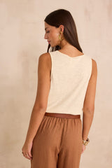 LOVE CREAM COTTON AND HEMP TANK TOP