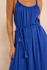 PIA ROYAL BLUE FLOWY STRAP DRESS