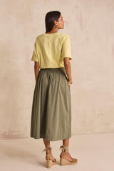 ORLANDO FLUID COTTON MIDI SKIRT