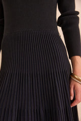 POESIE NAVY KNIT TRAPEZE DRESS