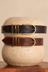 JOHN CHOCOLATE LEATHER BELT