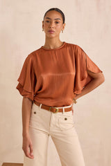DAREN RUFFLED SLEEVE BLOUSE