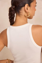 LEOPOLD ECRU COTTON BLEND TANK TOP