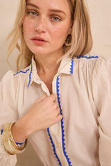 DARIUS LONG-SLEEVED COTTON EMBROIDERED SHIRT
