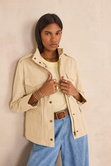 CLEAR CREAM COTTON SAFARI JACKET
