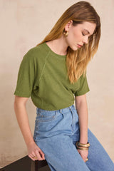 LIGHT GREEN HEMP AND COTTON T-SHIRT