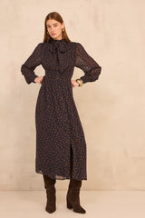 PRISCA FLOWY POLKA DOT DRESS
