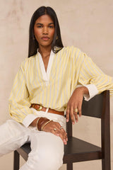 DOUGLAS STRIPED LONG SLEEVE BLOUSE