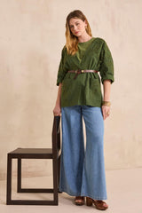 LIGHT GREEN HEMP AND COTTON T-SHIRT