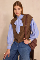 ADAM BROWN SLEEVELESS CARDIGAN