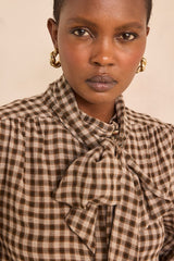 SPIRIT CHECKED VISCOSE BLEND BLOUSE