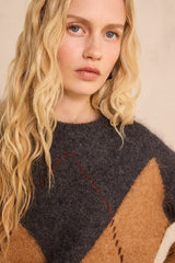 ALFONZO GREY MOHAIR BLEND SWEATER