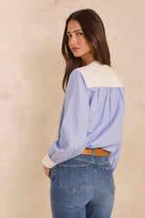 MANAELLE STRIPED LONG-SLEEVE BLOUSE