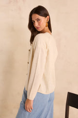 BILLY BIS CREAM CASHMERE CARDIGAN