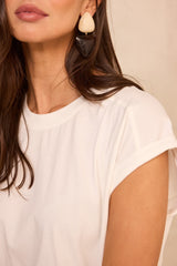 TIMEO ECRU SHORT-SLEEVE COTTON T-SHIRT