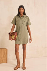 BETSY SHORT STRAIGHT COTTON DRESS